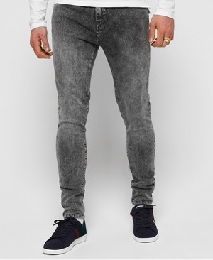 Superdry Travis Skinny Férfi Farmer Fekete | DIAEH1537